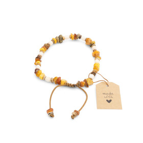 Bernstein Halsband mit Zirbenholzperlen für Hunde