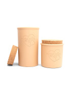 Keramikdose apricot mit Korkdeckel