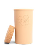 Keramikdose apricot mit Korkdeckel