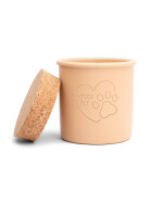 Keramikdose apricot mit Korkdeckel