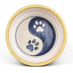 B-WARE Keramikfutternapf blau yin & yang S
