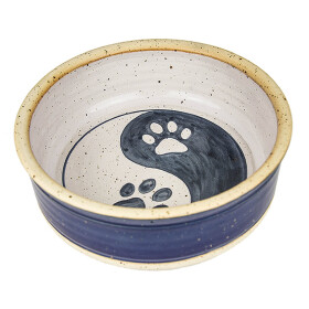 B-WARE Keramikfutternapf blau yin & yang XS